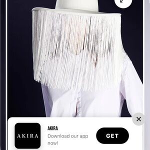 White Fringe Wide-Brim Statement Hat